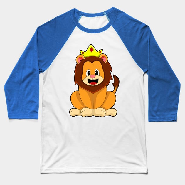 Lion with Crown Baseball T-Shirt by Markus Schnabel